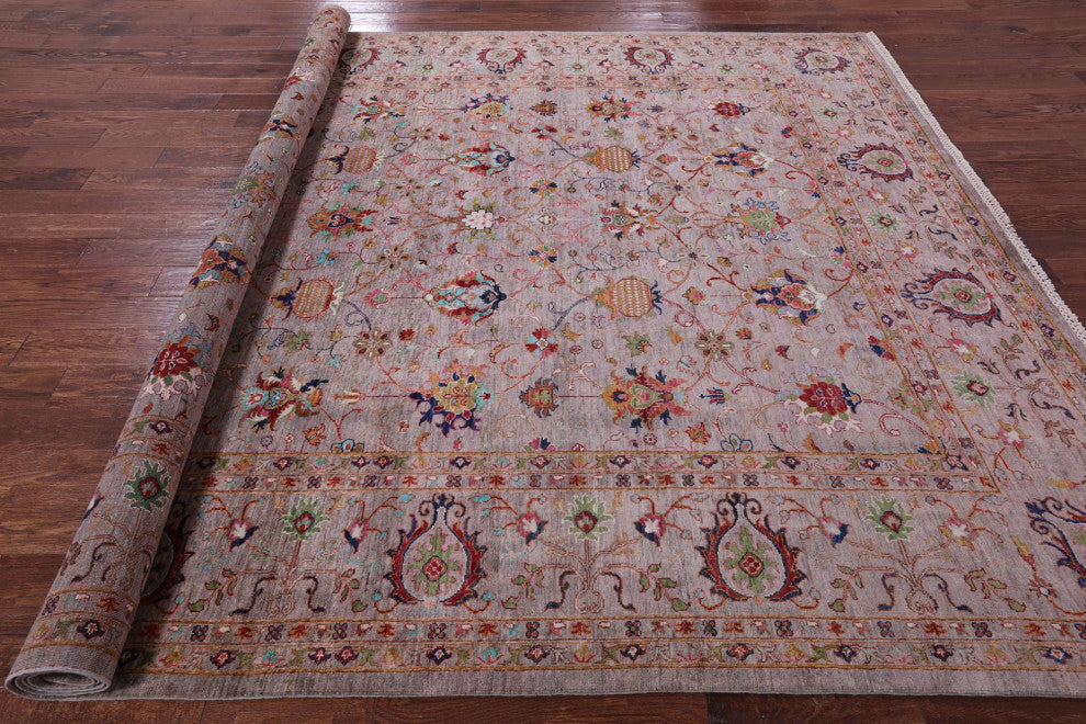 Hand Knotted Persian Tabriz Wool Rug 9' 0" X 11' 7" - Q12912