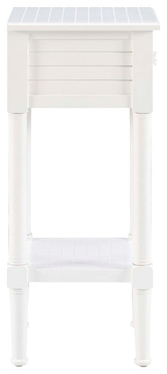 Linon Styers Wood End Table with Storage in White