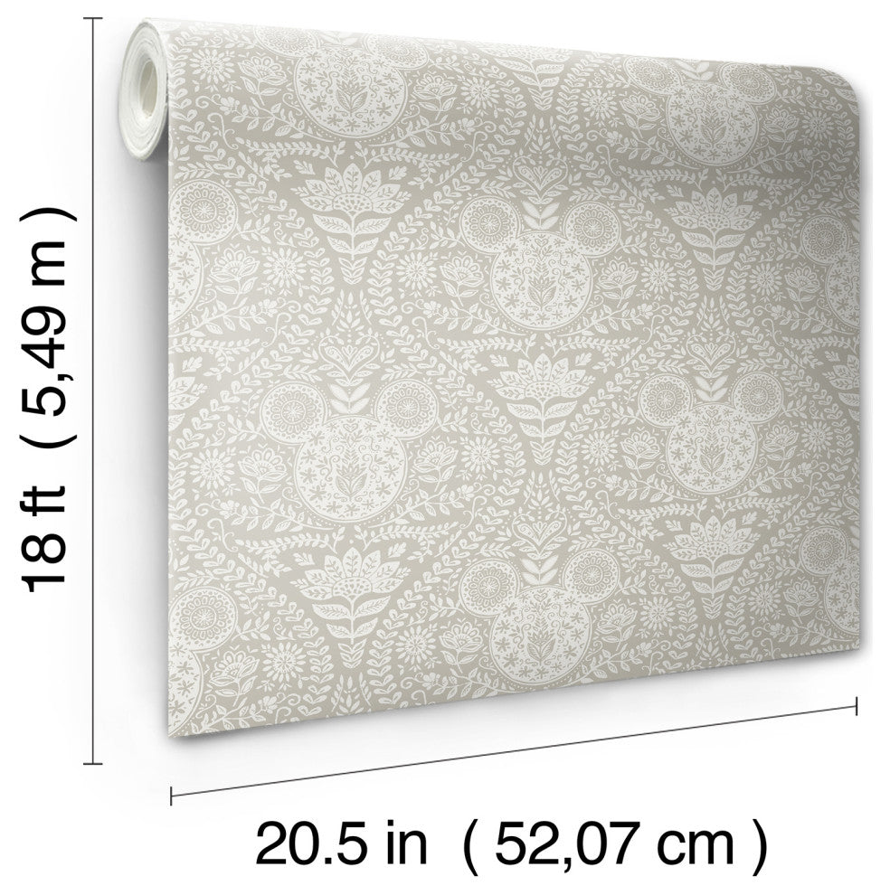 Disney Mickey Mouse Cream Block Print Peel and Stick Wallpaper