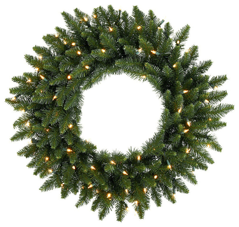 24" Eastern Mixed Pine Wreath, 130 Tips, 35 Clear Lights
