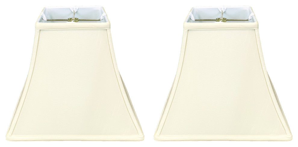 Royal Designs Square Bell Lamp Shade, Eggshell, 7x14x11.5, Set of 2