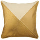 Patchwork Gold Faux Leather & Suede 24"x24" Pillow Cover, Gold Safari