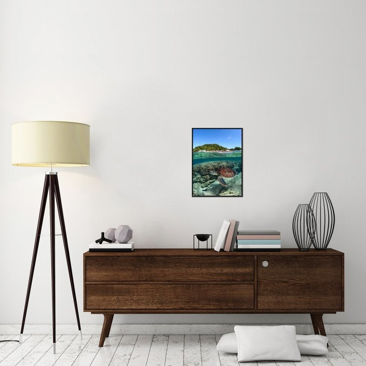"Along Shore" Framed Canvas Giclee by Andrey Narchuk, 17x23"