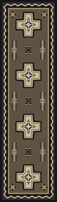 Saint Cross Rug, Brown, 2''x8'', Runner