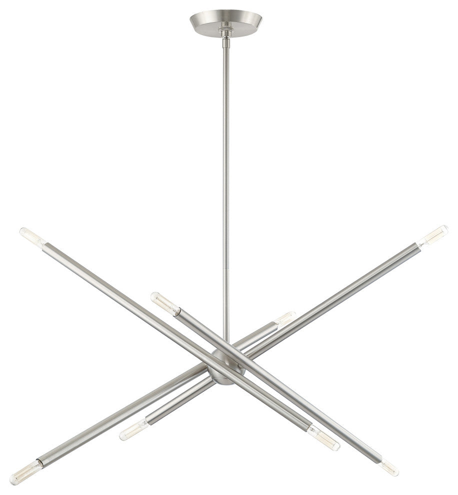 Livex Lighting Soho 8 Light Brushed Nickel Linear Chandelier