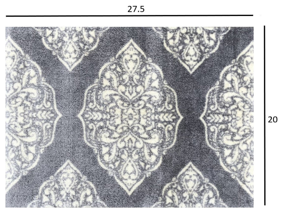 2' x 3' Gray and Ivory Scallop Medallion Washable Floor Mat