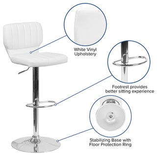 White Vinyl Barstool