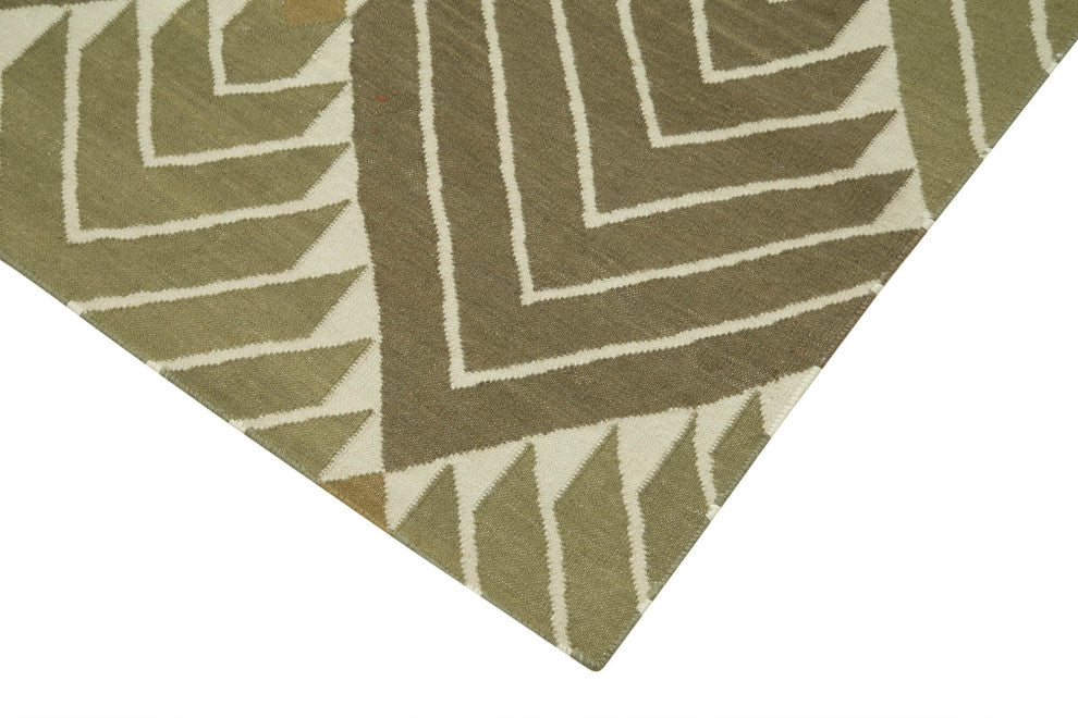 Rug N Carpet - Handmade Wool 3' 6'' x 5' 8'' Flatweave Dhurrie Kilim Rug