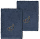 Linum Home Turkish Cotton April 2-Piece Embellished Washcloth Set, Midnight Blue