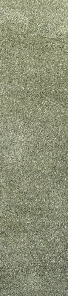 Haze Solid Low-Pile Runner Rug, Green, 2 X 10