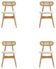 Manhattan Comfort Colbert Dining Chair, Nature, Set of 4