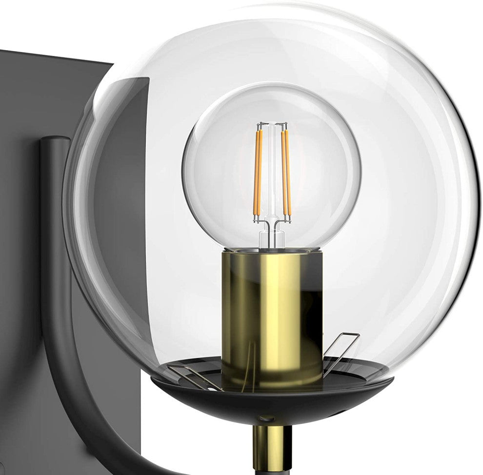 Mid Century black wall sconces modern globe glass vanity wall light fixture