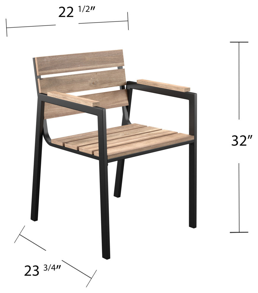 Acre Slatted Outdoor Chairs 2-Piece Set