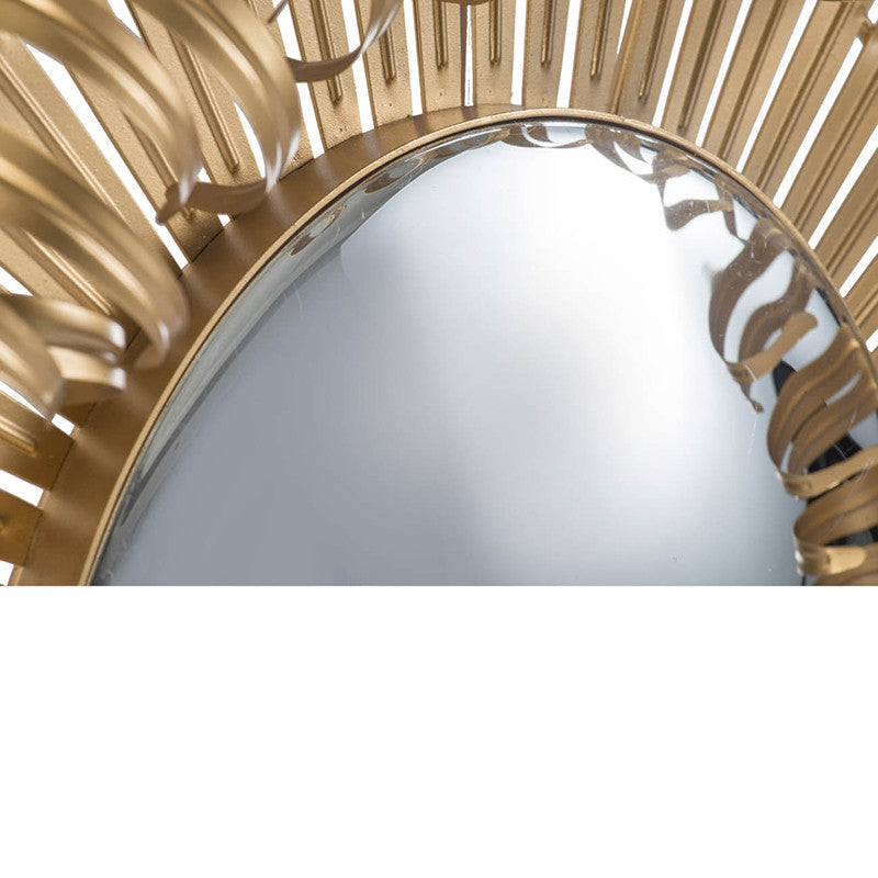 Gewnee 27", Sunburst Design Wall Mirror Decorative Golden Finish