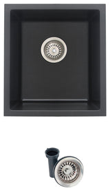 STYLISH 16"Dual Mount Single Bowl Black Granite Kitchen Sink