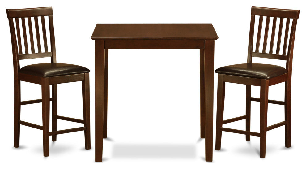 3 Pc Counter Height Dining Set -Square Pub Table And 2 Stools