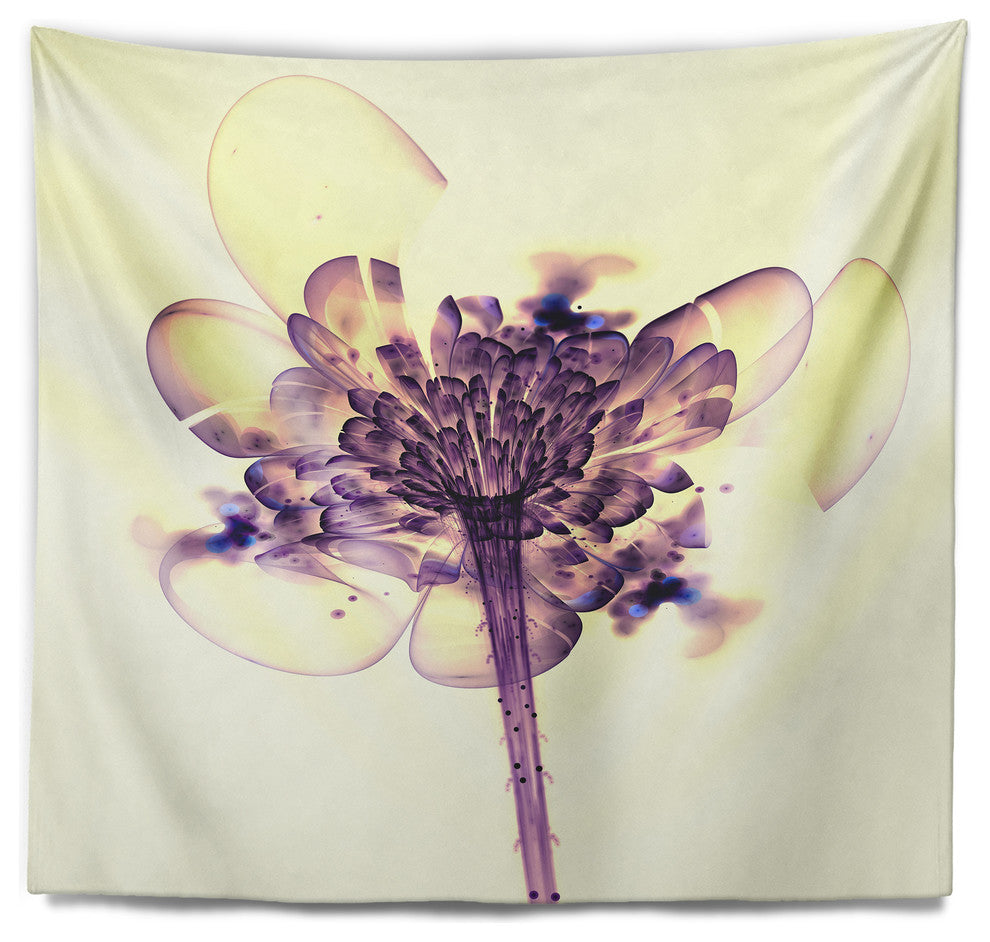Fractal Flower Light Pink Floral Wall Tapestry, 39"x32"