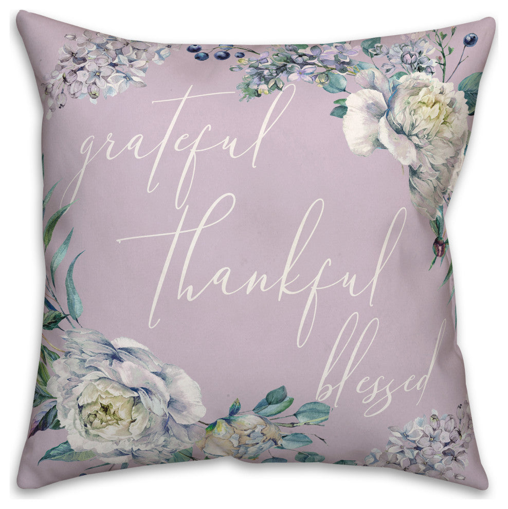 Grateful Peonies Lilac 4 18x18 Spun Poly Pillow