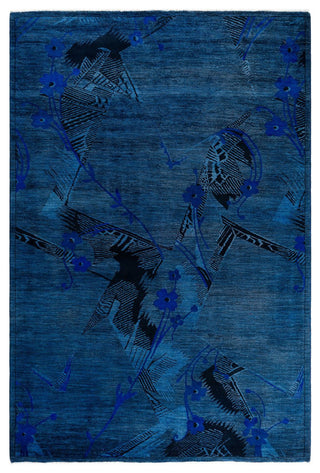 Overdyed, One-of-a-Kind Hand-Knotted Area Rug Blue, 6'1"x9'3"