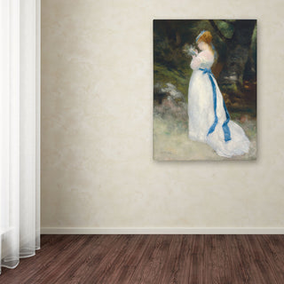 'Lady in White' Canvas Art by Pierre Renoir