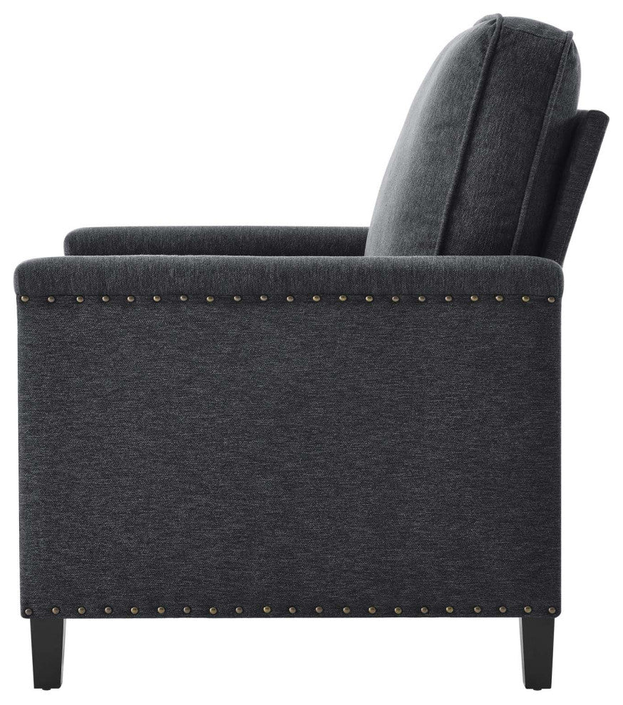Armchair Accent Chair, Fabric, Dark Gray, Modern, Living Lounge Hospitality