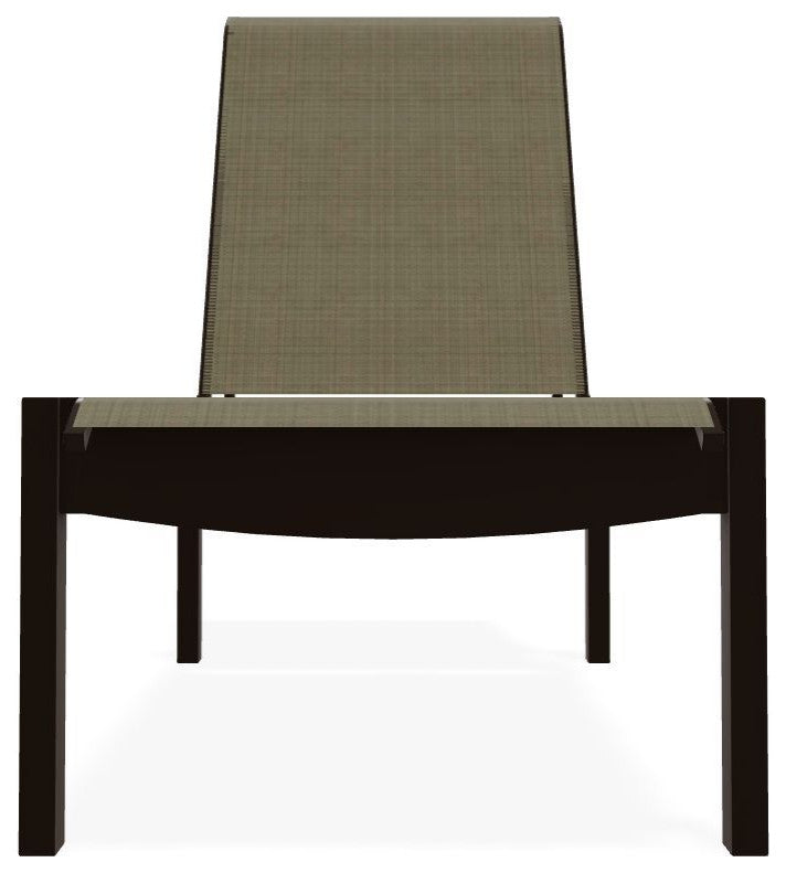 Leeward Sling Stackable Outdoor Chaise Lounge, Elevation Stone/Kona