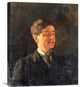 "Self Portrait With Winking Eye" Canvas Giclee by Wilhelm Trubner, 18"x22"