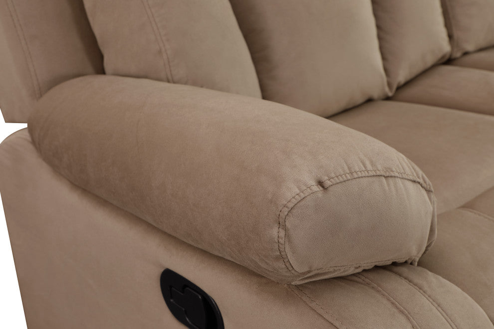 Axel Contemporary Microfiber Recliner, 3-Piece Set, Beige