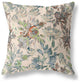 20" Green Brown Florals Indoor Outdoor Zippered Throw Pillow