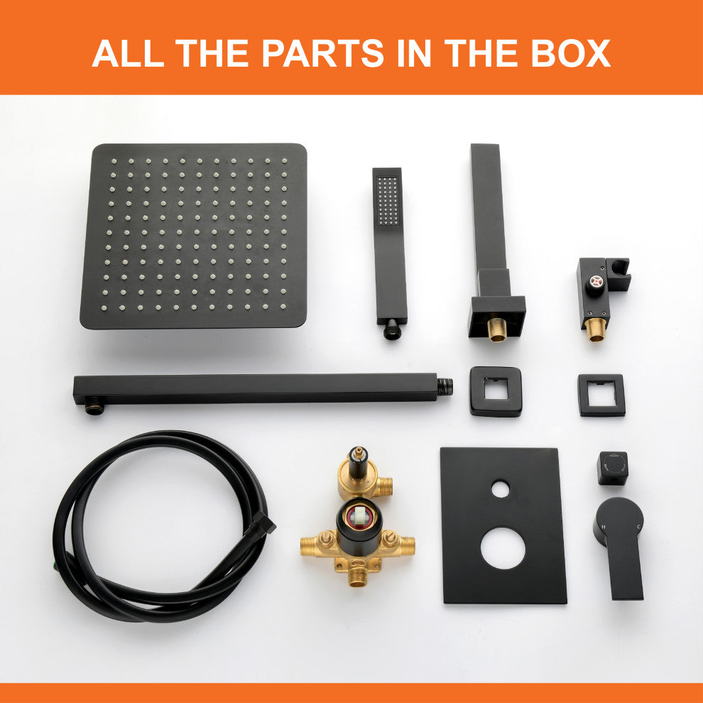 10" Shower System With Shower, Matte Black