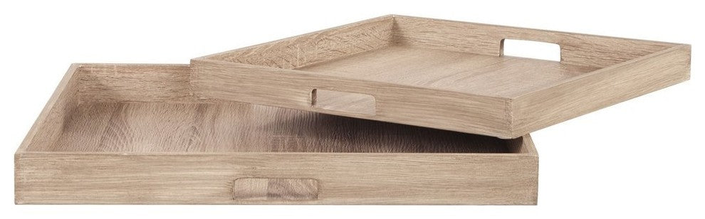 Howard Elliott Square Wooden Trays, 2-Piece Set