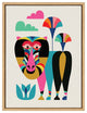 Sylvie Baboon Framed Canvas by Rachel Lee, Natural 18x24