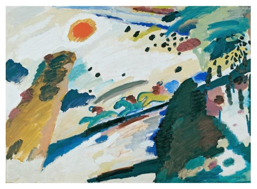 "Romantic Landscape, 1911" Digital Paper Print by Wassily Kandinsky, 18"x14"