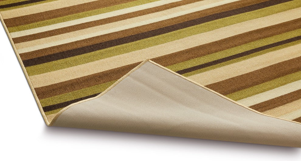 Well Woven Kings Court Uni Stripes Modern Lines Green Area Rug