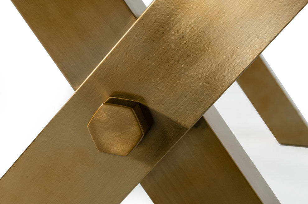 Modrest Dandy Golden and Glass Dining Table