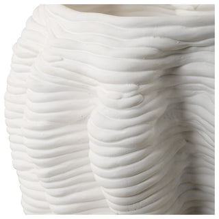 Uttermost 18151 Stratified 13-3/4" Tall Ceramic Vase - Matte White