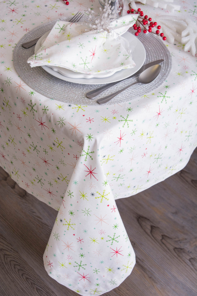 Christmas Star Print Tablecloth 70 Round