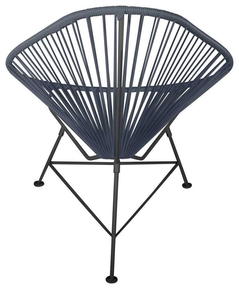 Junior Indoor/Outdoor Handmade Acapulco Chair, Gray Weave, Black Frame