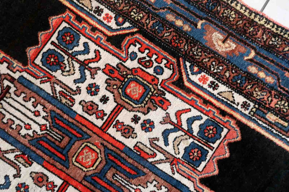 Handmade Antique Persian Malayer Rug 4'x6.5', 123cmx199cm 1920s