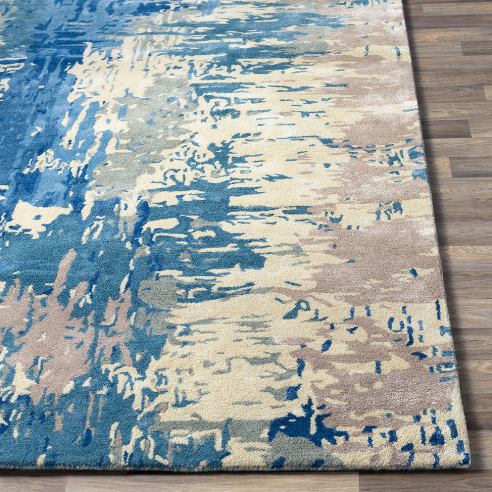 Surya Banshee BAN-3342 Modern Area Rug, Dark Blue, 8' x 11' Rectangle