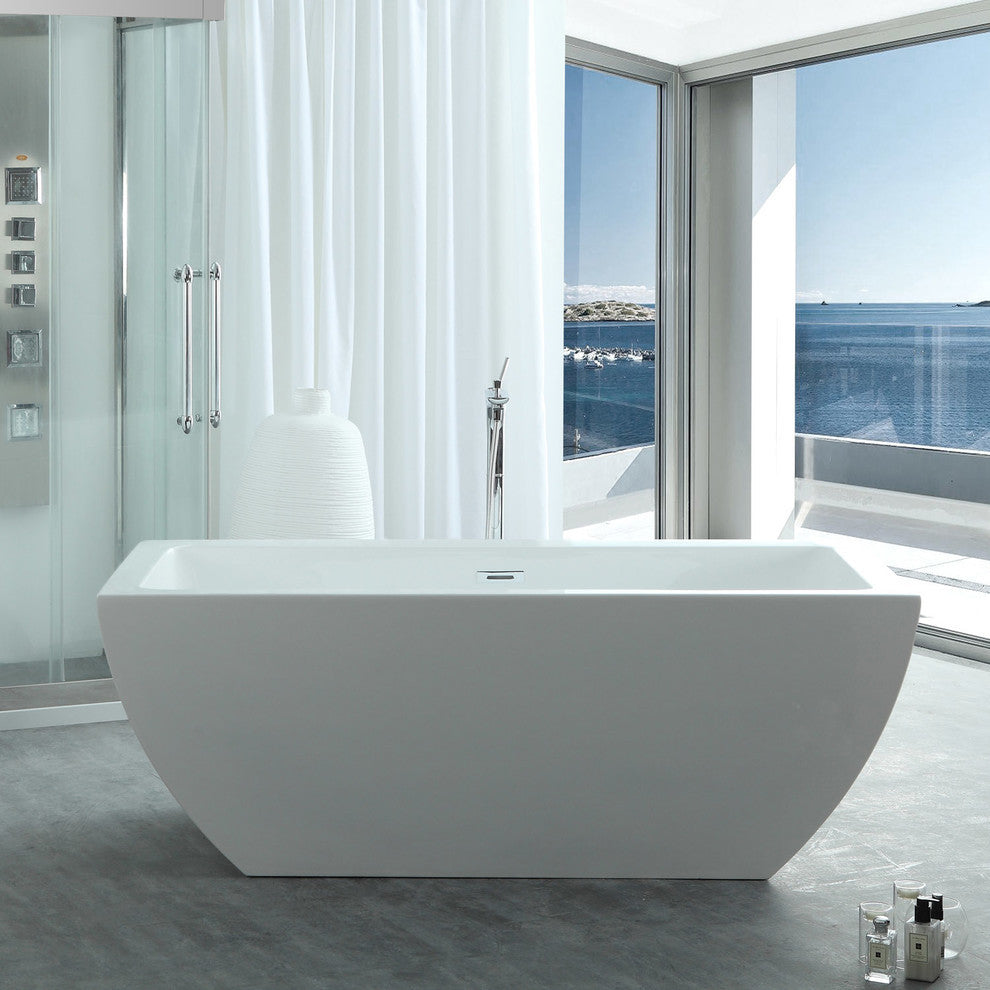 Serenity 59"x29.5" Freestanding Soaking Bathtub