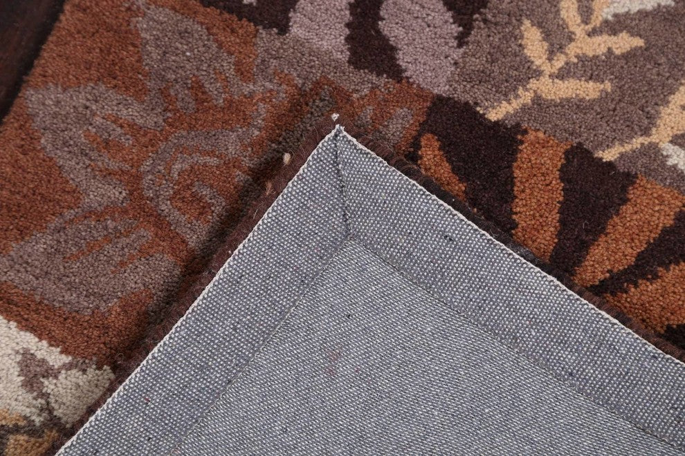 Patchwork Hand-tufted Agra Oushak Oriental Area Rug, 5x8'