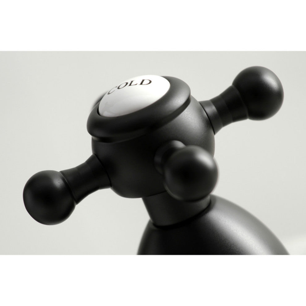 Kingston Brass Widespread Bathroom Faucet With Brass Pop-Up, Matte Black