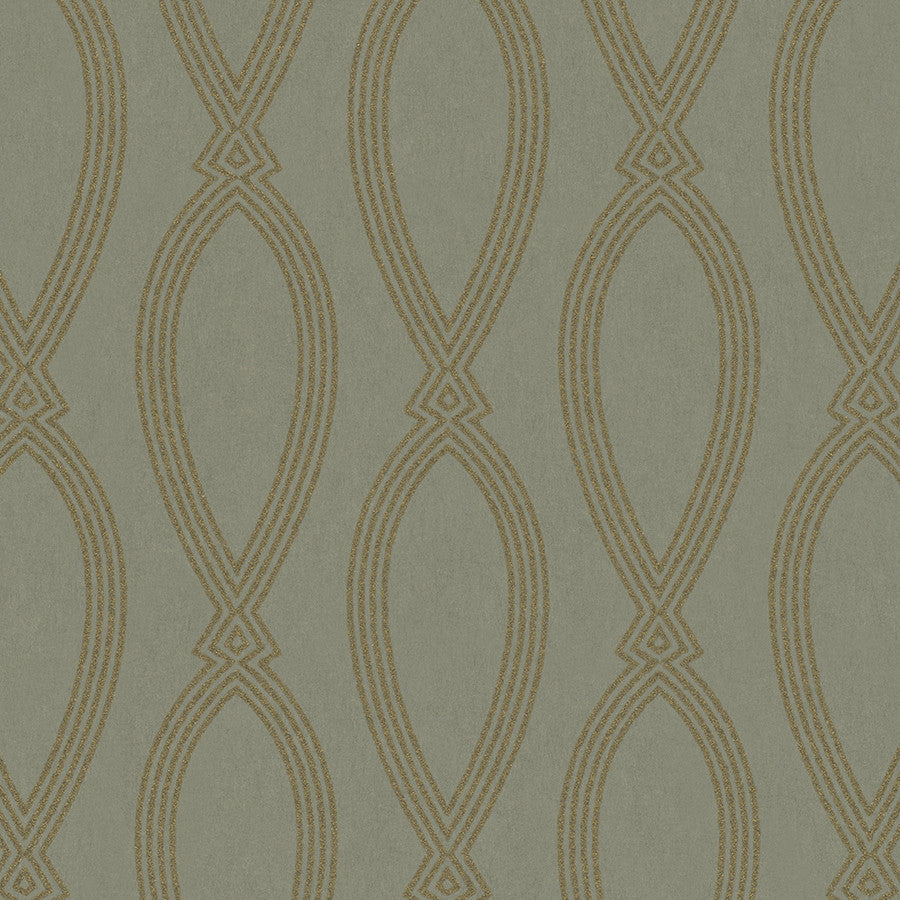 Abstract Geometric Textured Wallpaper, Featuring Chains And Oval Shapes, 32016