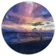 Sunset Over Blue Sea Watercolor, Landscape Round Wall Art, 11"