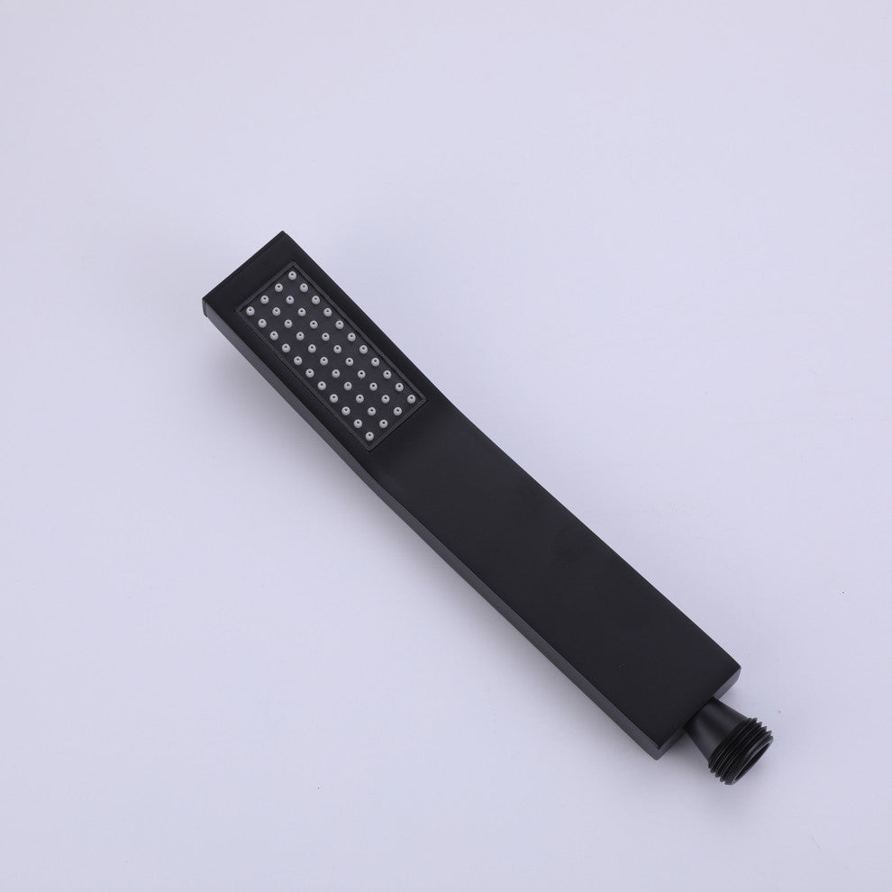 Shower System with Handheld Shower & 180 Degree Rotation Tub Spout, Matte Black