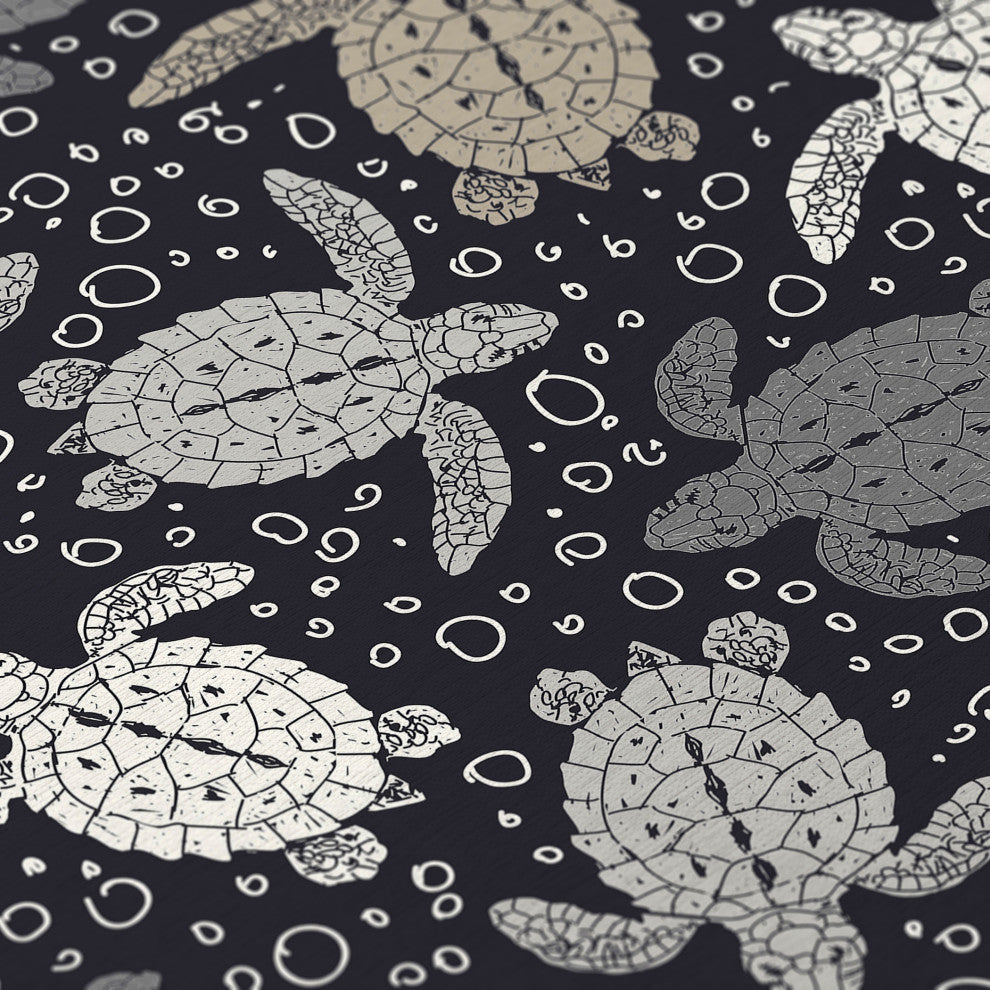Indoor/Outdoor Seabreeze SZ13 Black Machine Washable 8' x 8' Round Rug