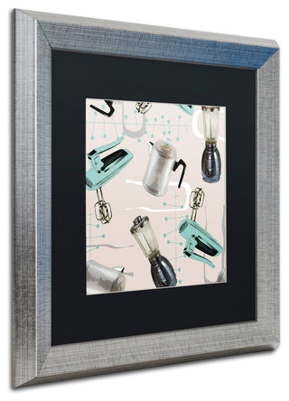 Color Bakery 'Fifties Patterns I' Art, Silver Frame, Black Matte, 16"x16"