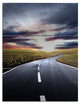 "Road to Hills Under Clouds" Photo Metal Wall Art, 3 Panels, 28"x36"