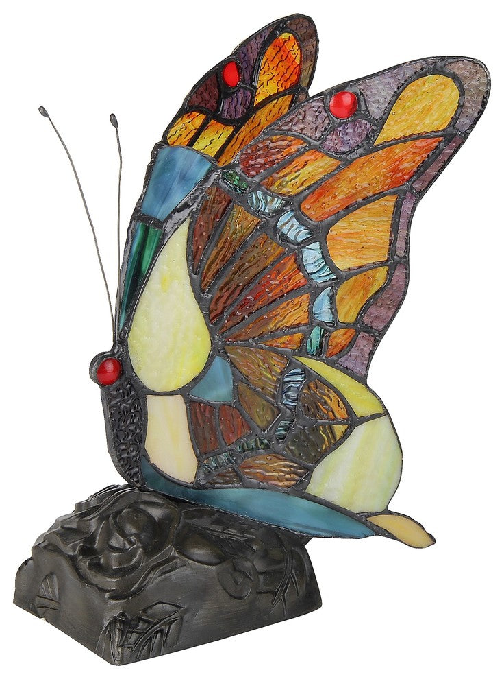 JACY 2 Tiffany-style 1 Light Butterfly Accent Table Lamp 9.5inches Tall